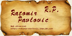 Ratomir Pavlović vizit kartica